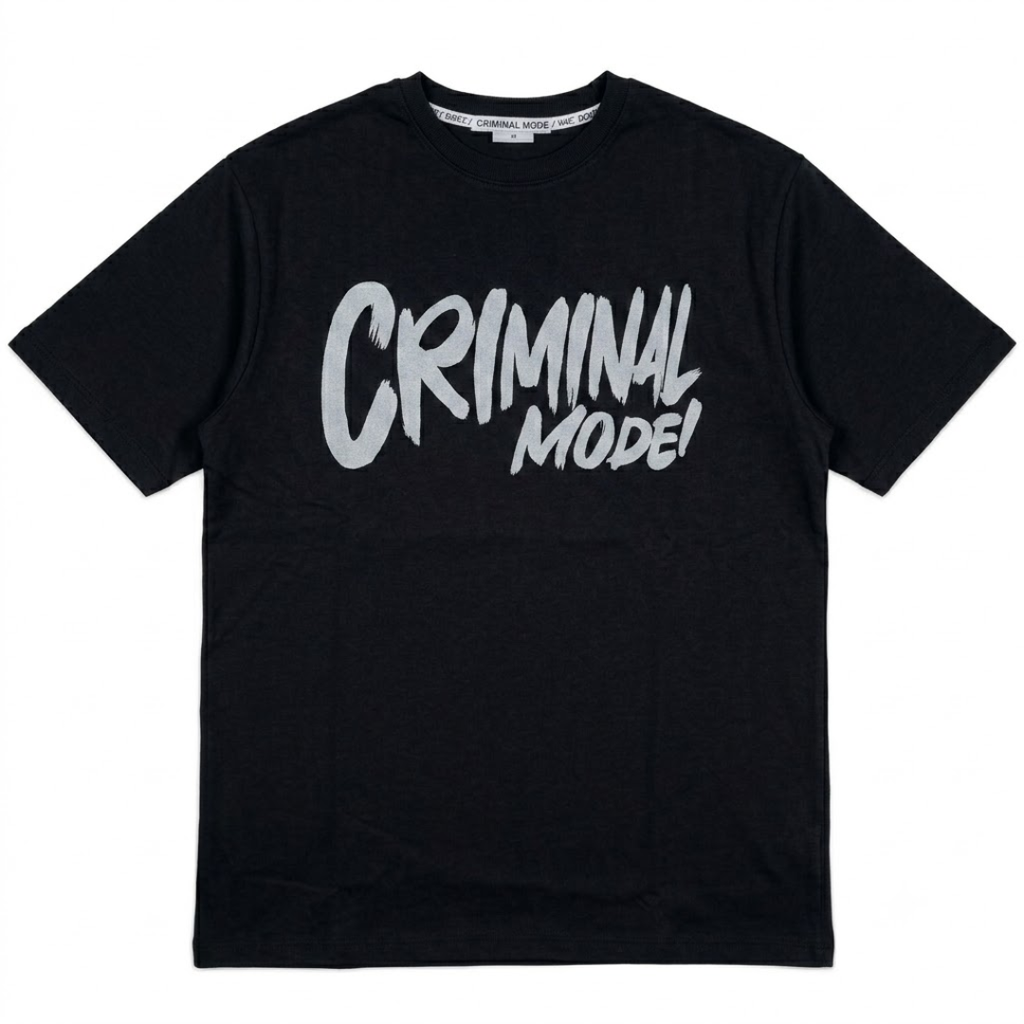 Criminal Mode" Oversized Graphic Streetwear T-Shirt