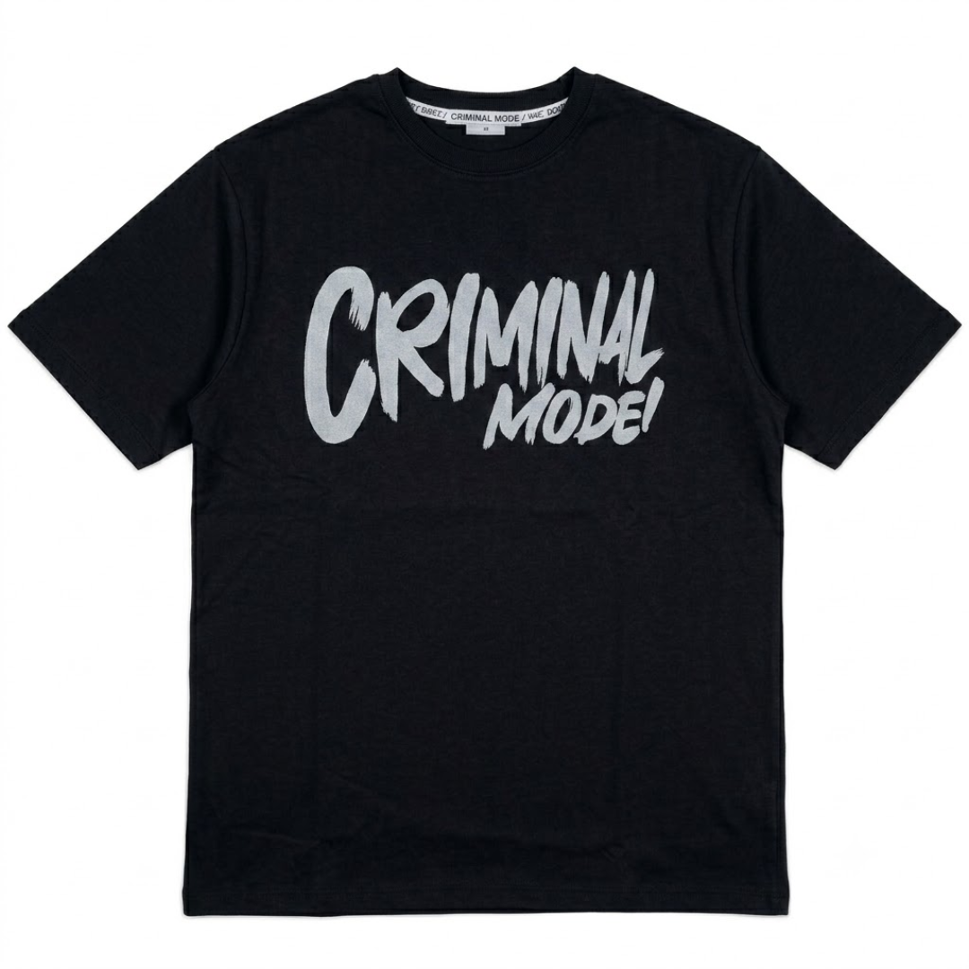 Criminal Mode" Oversized Graphic Streetwear T-Shirt