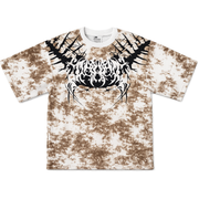 Tribal Spine Acid Wash Oversized T-Shirt for Men