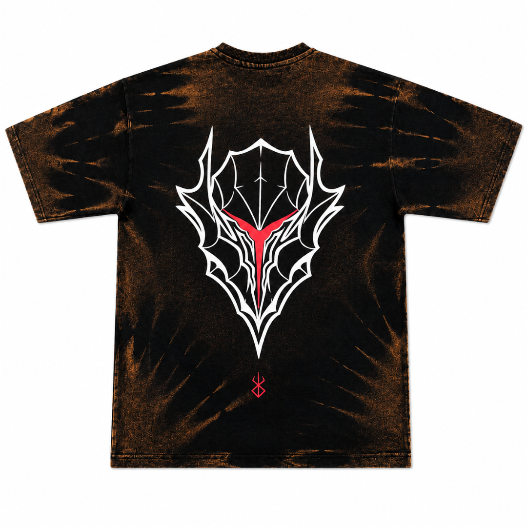 Phantom Crest Acid Wash Oversized T-Shirt for Men