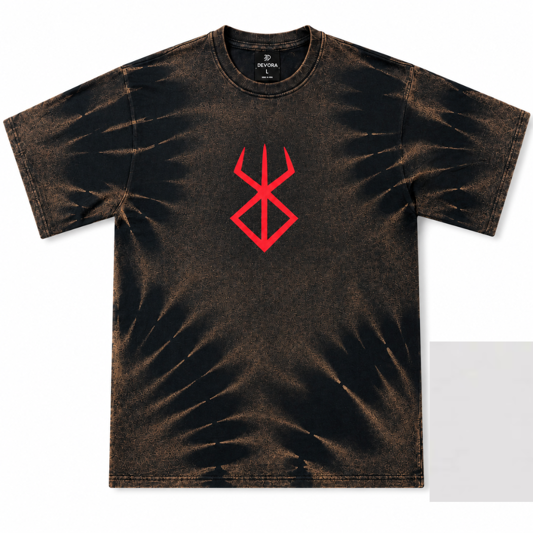 Phantom Crest Acid Wash Oversized T-Shirt for Men