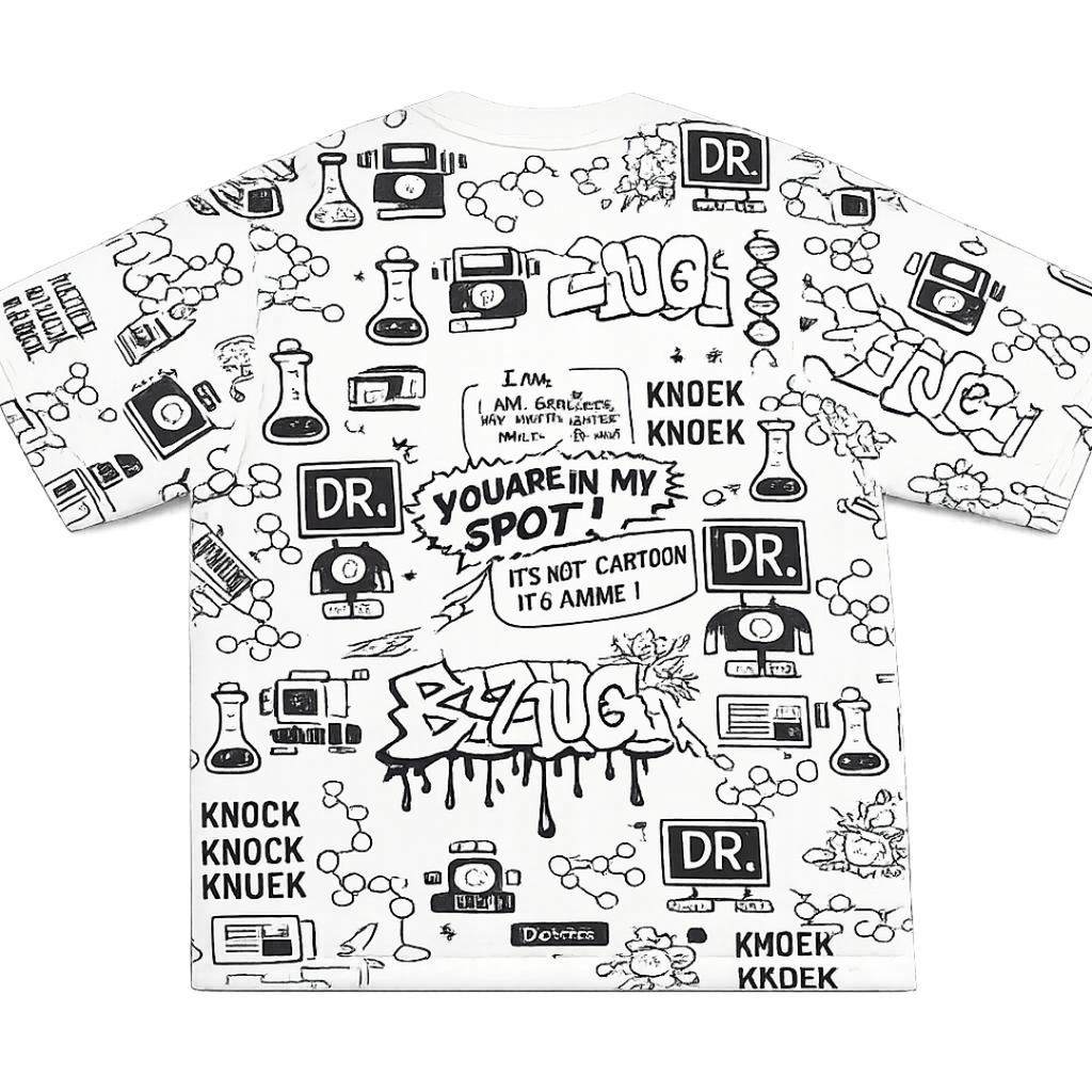 Doodle Printed Oversized T-Shirt for Men