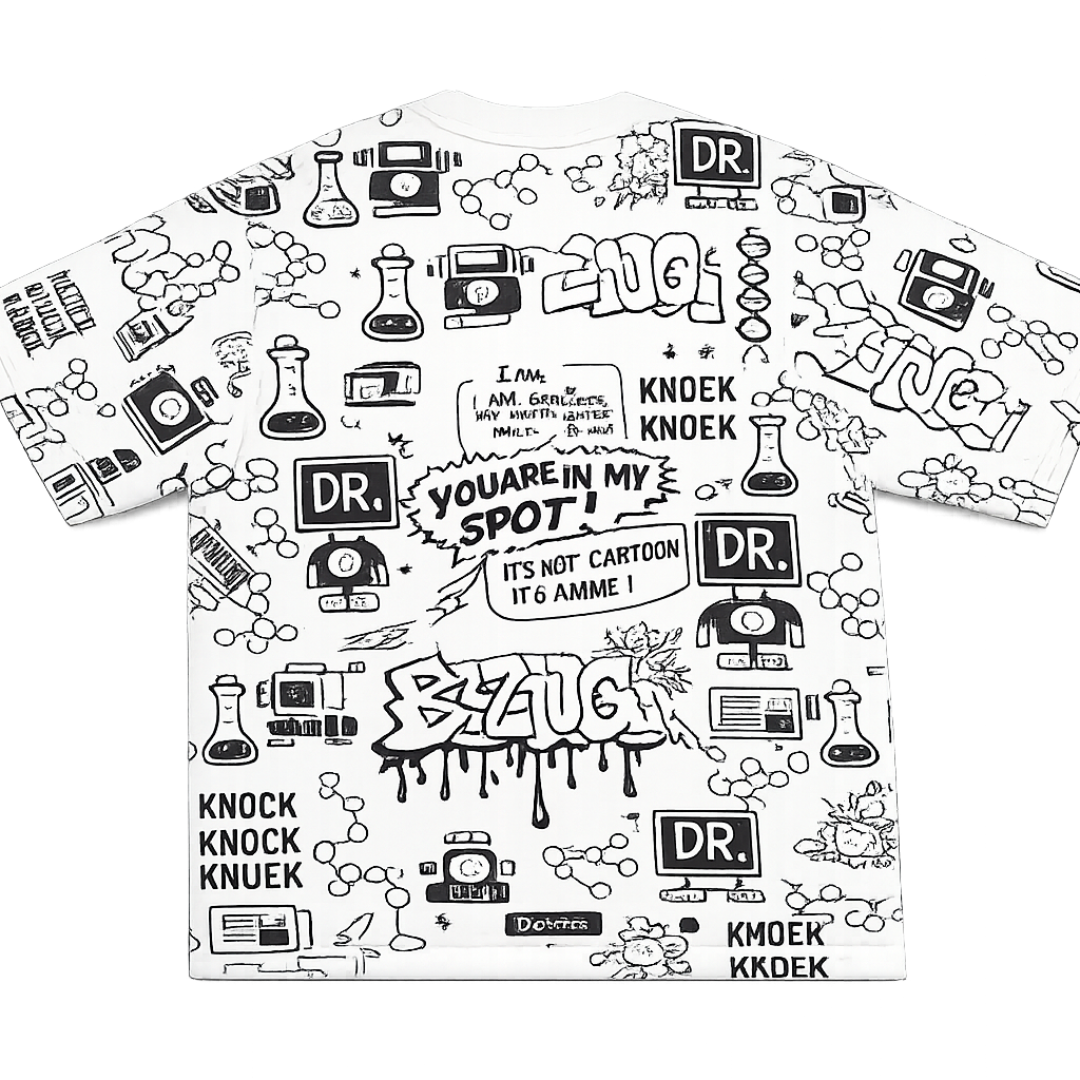 Doodle Printed Oversized T-Shirt for Men