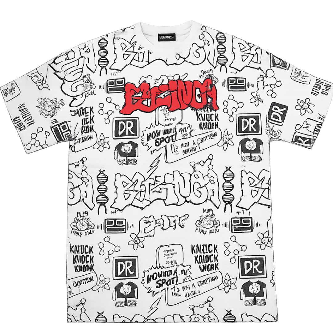 Doodle Printed Oversized T-Shirt for Men