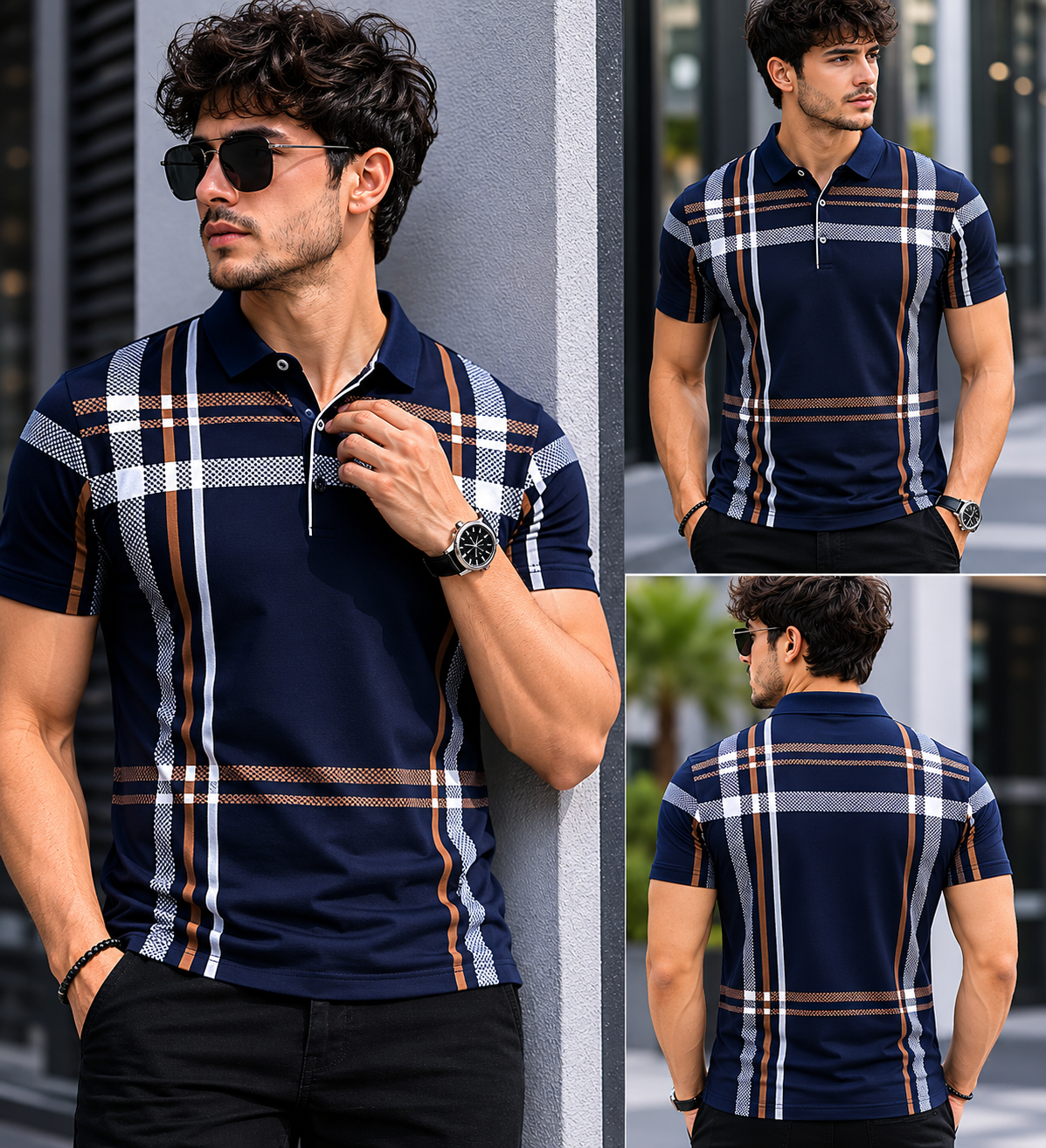 Checked Polo Tshirt