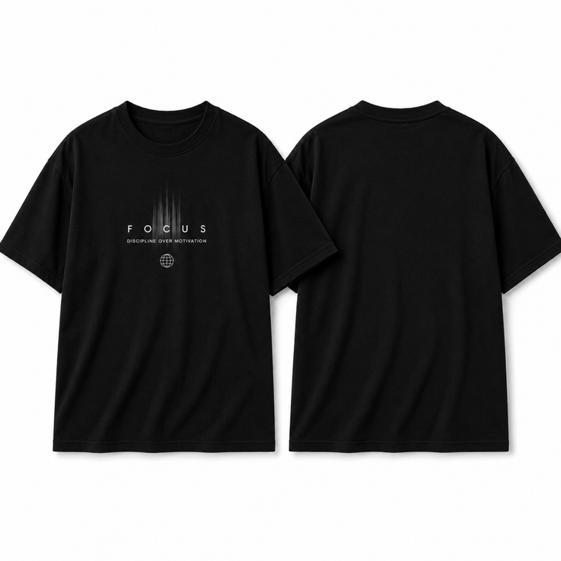 Black Colour Focus Printed Tshirt