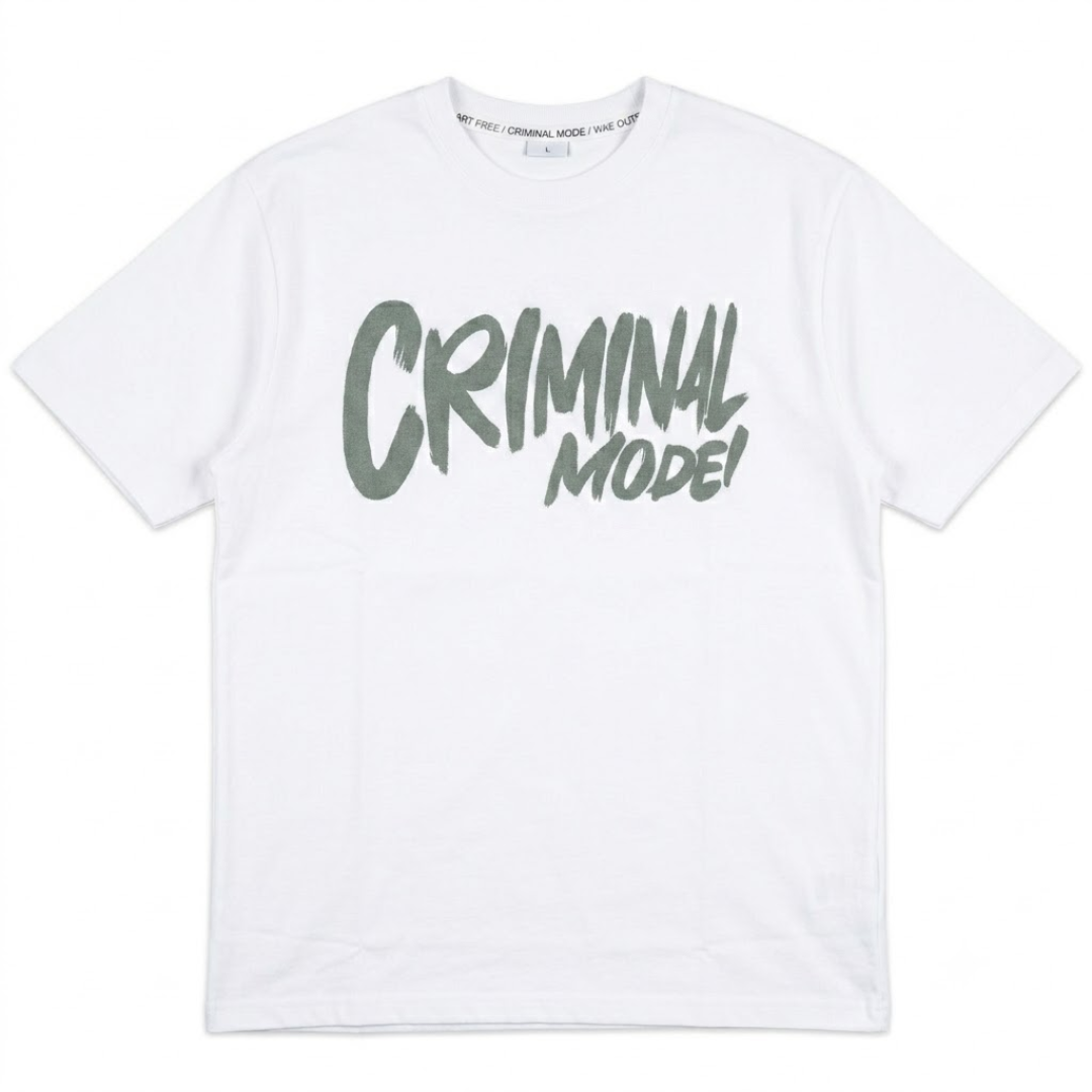 Criminal Mode" Oversized Graphic Streetwear T-Shirt